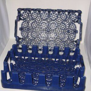Lot of 2 Pepsi-Cola Blue Plastic 24 Bottle Crates 17x11" Carrier Flat Tray Soda